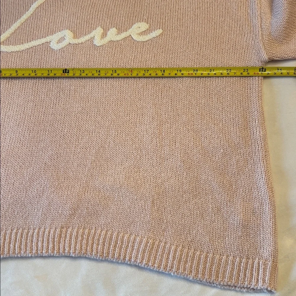 NWT! Mia & Tess Love V-Neck Sweater - Pink, sz M - Picture 5 of 7